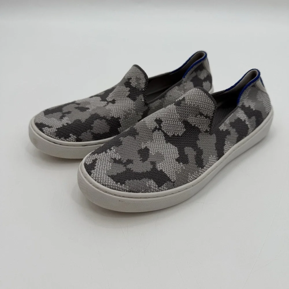 Rothy's‎ The Kids Sneaker Youth 4 K4 Gray Camo Knit Fabric Slip On Casual Shoes